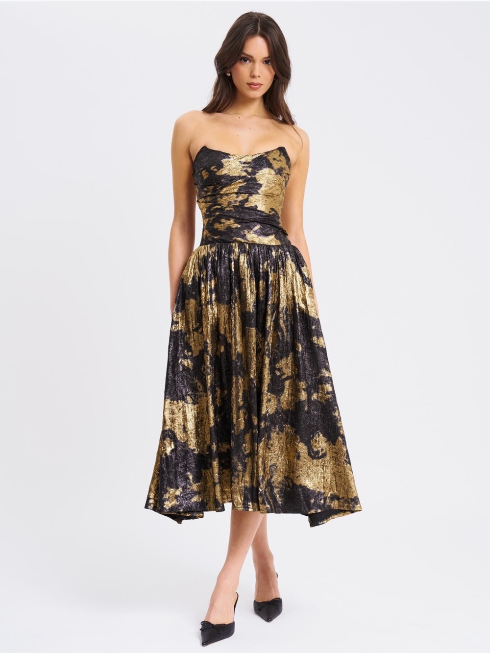 Miss Circle Saanvi Strapless Drop Waist Midi Dress